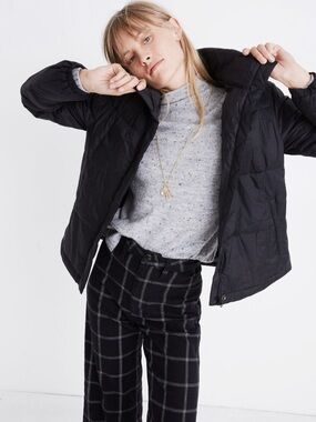 Madewell Black Travel Buddy Packable Puffer Jacket